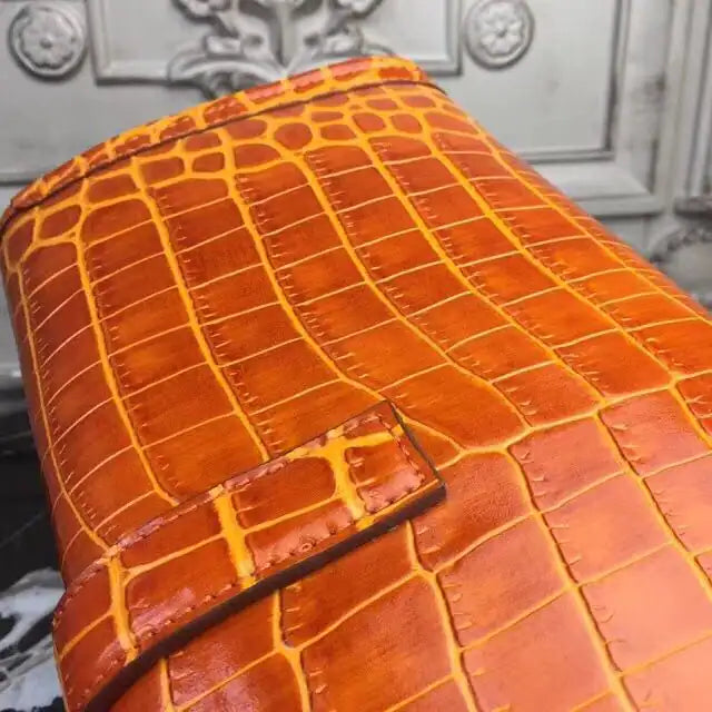 Hermes Jige Elan 29 Clutch In Orange Crocodile Leather – HW112