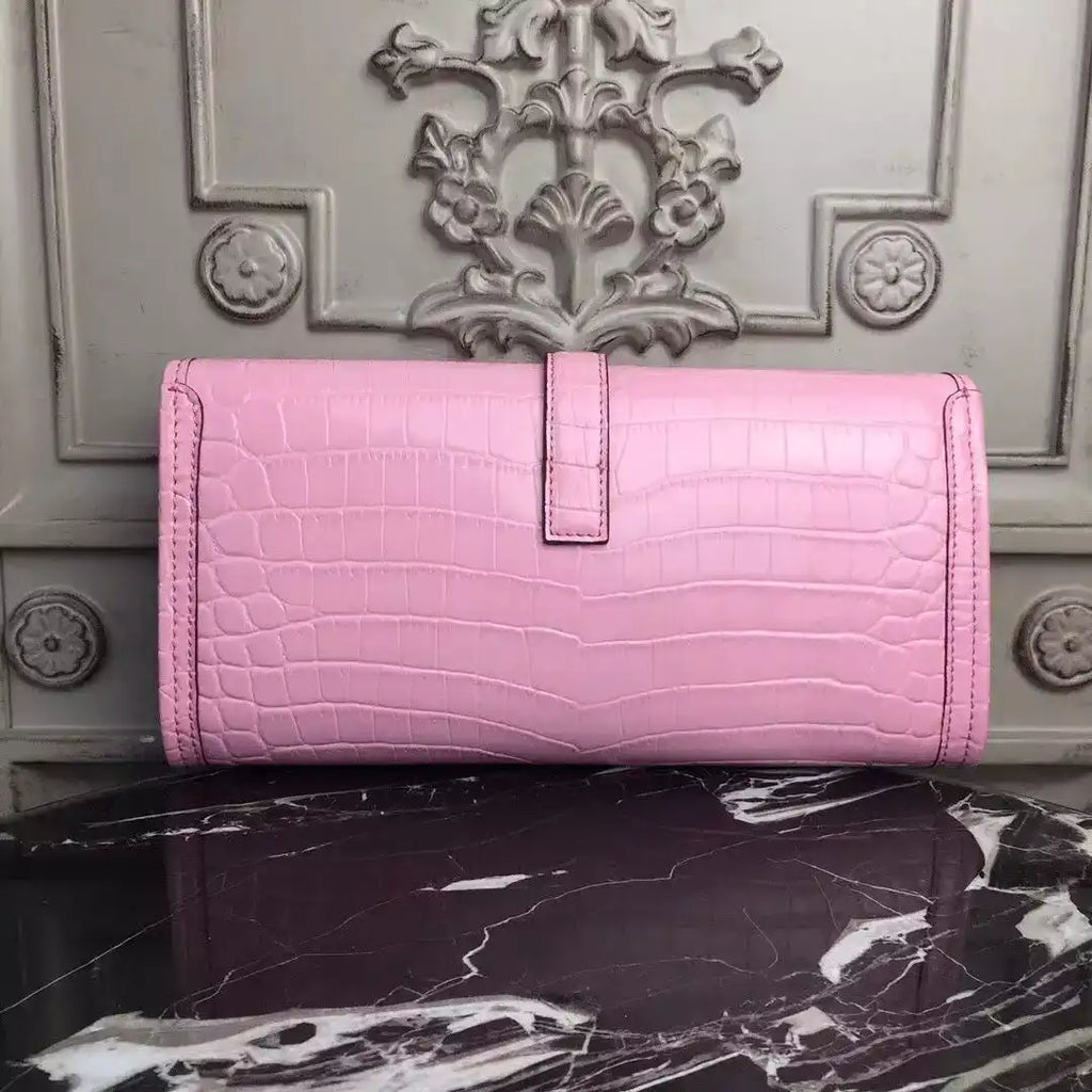 Hermes Jige Elan 29 Clutch In Pink Crocodile Leather – HW111