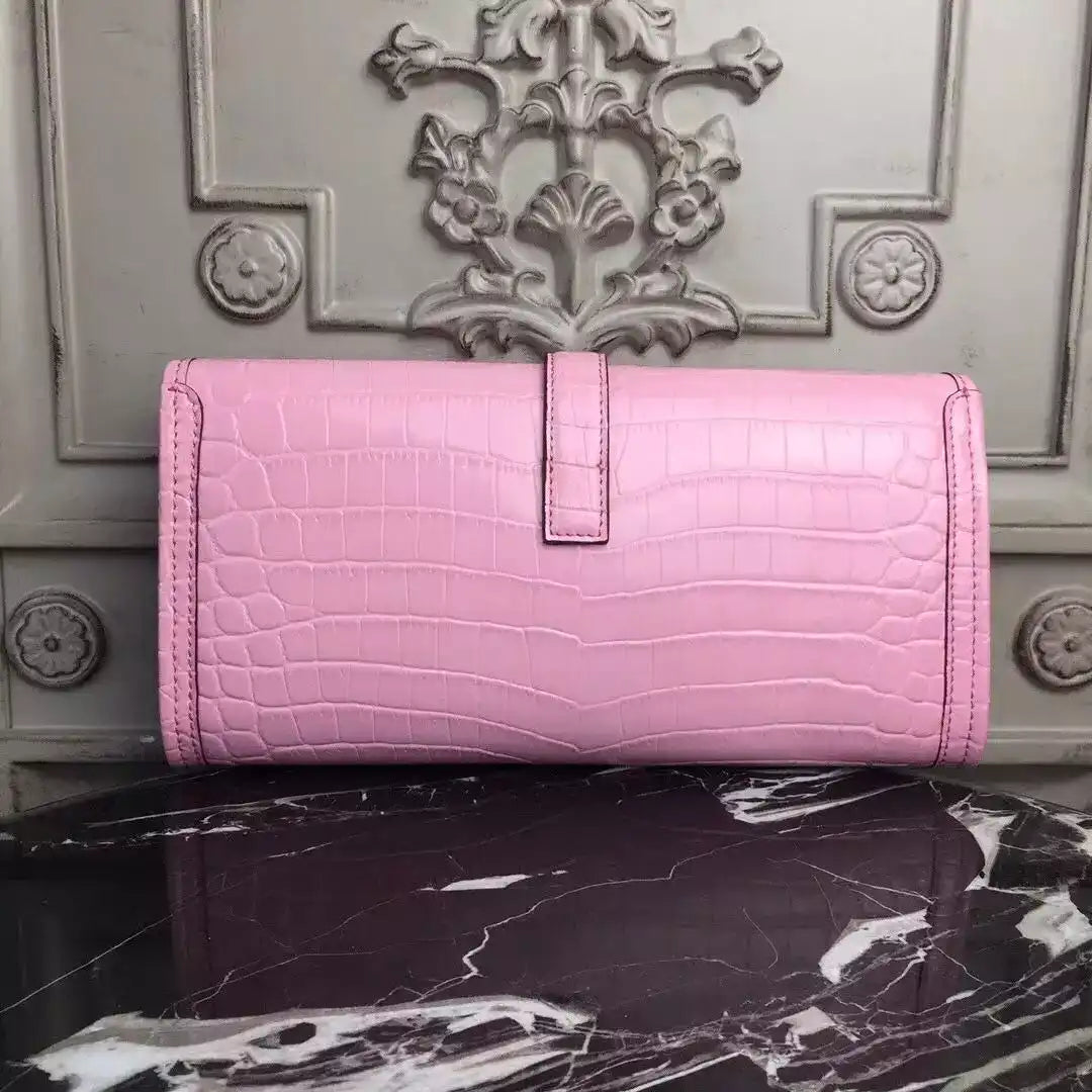 Hermes Jige Elan 29 Clutch In Pink Crocodile Leather – HW111