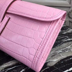 Hermes Jige Elan 29 Clutch In Pink Crocodile Leather – HW111