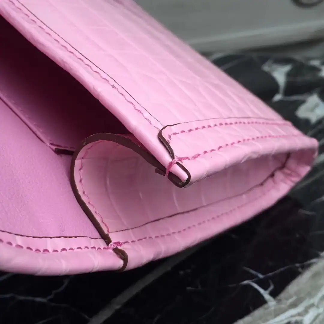 Hermes Jige Elan 29 Clutch In Pink Crocodile Leather – HW111