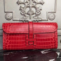 Hermes Jige Elan 29 Clutch In Red Crocodile Leather – HW110