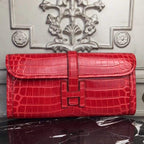 Hermes Jige Elan 29 Clutch In Red Crocodile Leather – HW110