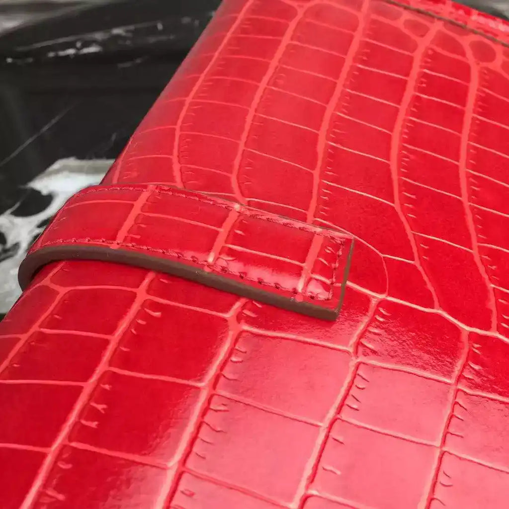 Hermes Jige Elan 29 Clutch In Red Crocodile Leather – HW110