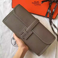 Hermes Jige Elan 29 Clutch In Taupe Grey Epsom Leather- HW103