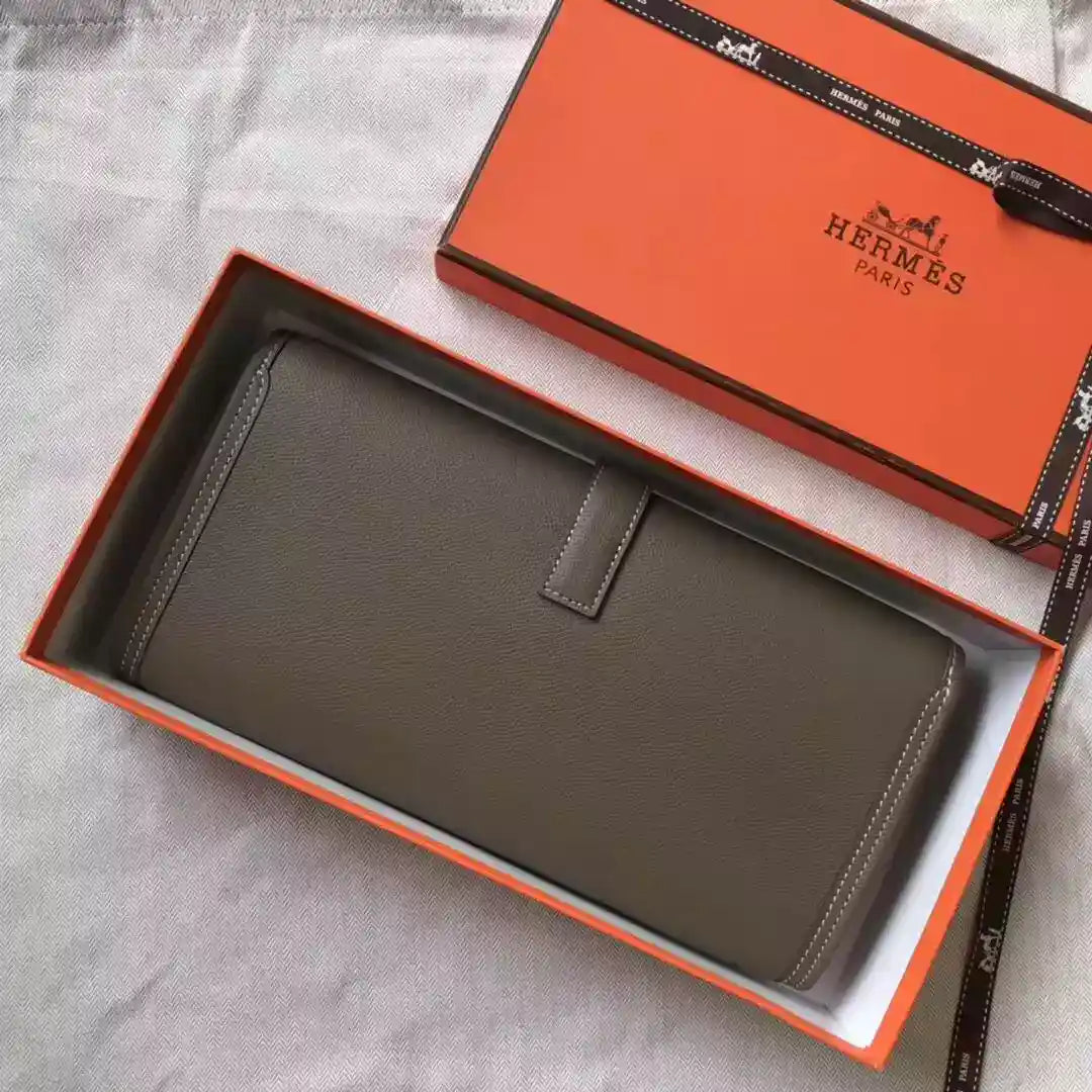 Hermes Jige Elan 29 Clutch In Taupe Grey Epsom Leather- HW103