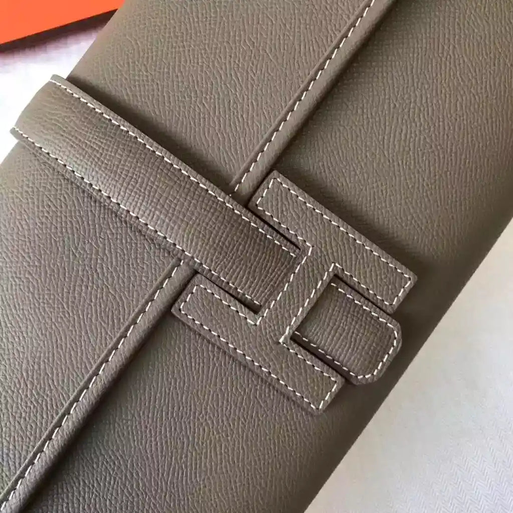 Hermes Jige Elan 29 Clutch In Taupe Grey Epsom Leather- HW103