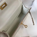 Hermes Kelly Mini II Bag In Beton Embossed Crocodile Leather – HW135
