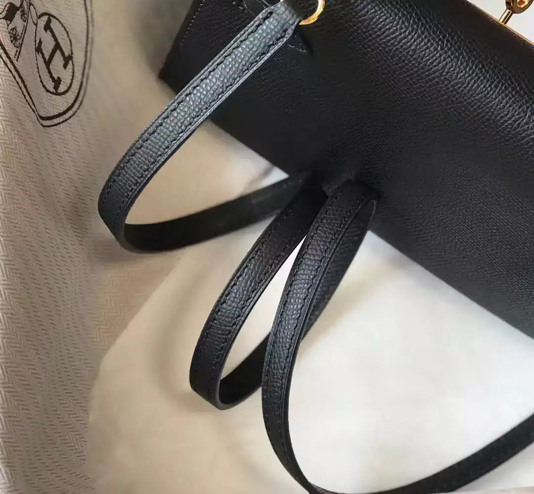 Hermes Kelly Mini II Bag In Black Epsom Leather GHW – HW120