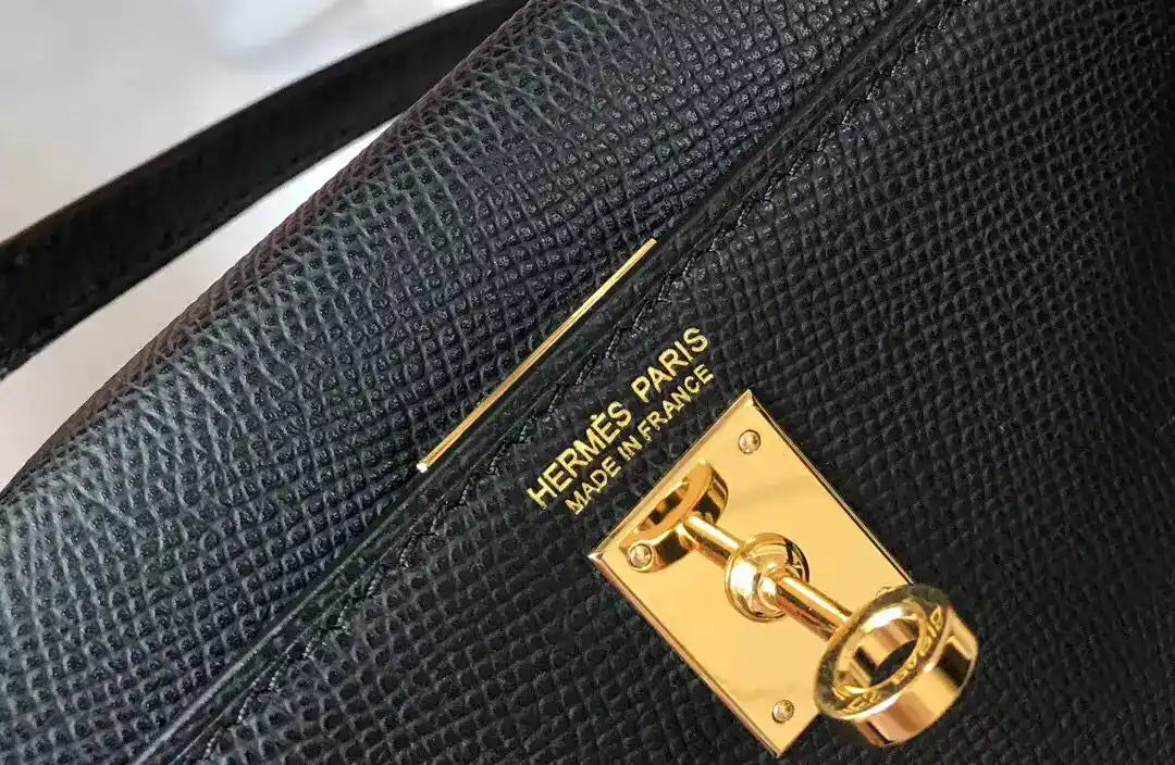 Hermes Kelly Mini II Bag In Black Epsom Leather GHW – HW120