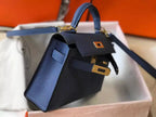 Hermes Kelly Mini II Bag In Blue Agate Epsom Leather GHW – HW121
