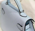 Hermes Kelly Mini II Bag In Blue Brume Epsom Leather PHW – HW126
