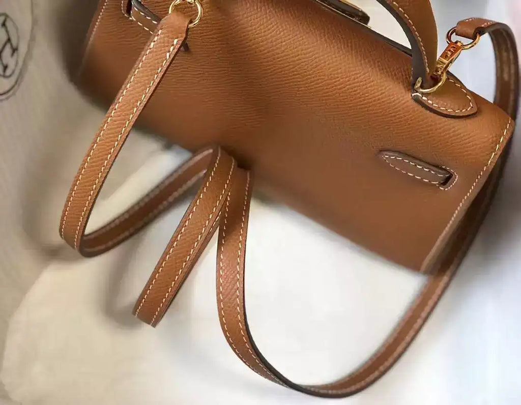 Hermes Kelly Mini II Bag In Gold Epsom Leather GHW – HW122