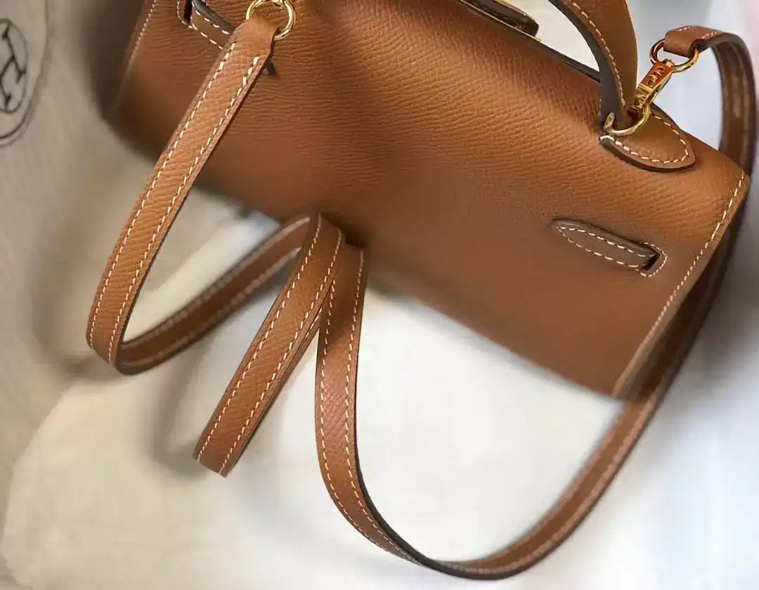 Hermes Kelly Mini II Bag In Gold Epsom Leather GHW – HW122