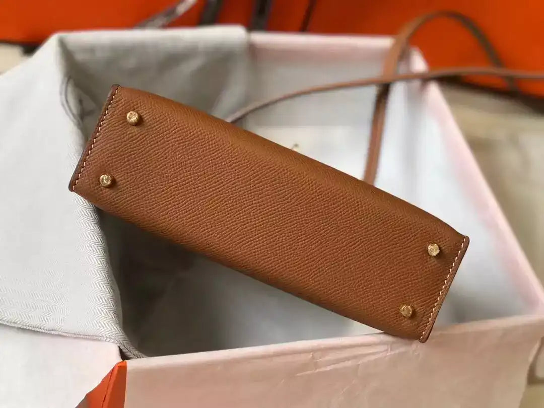 Hermes Kelly Mini II Bag In Gold Epsom Leather GHW – HW122