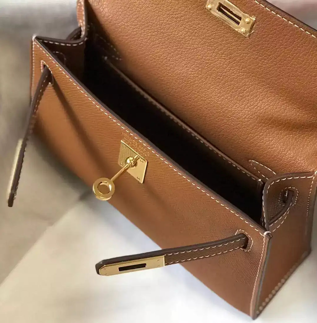 Hermes Kelly Mini II Bag In Gold Epsom Leather GHW – HW122