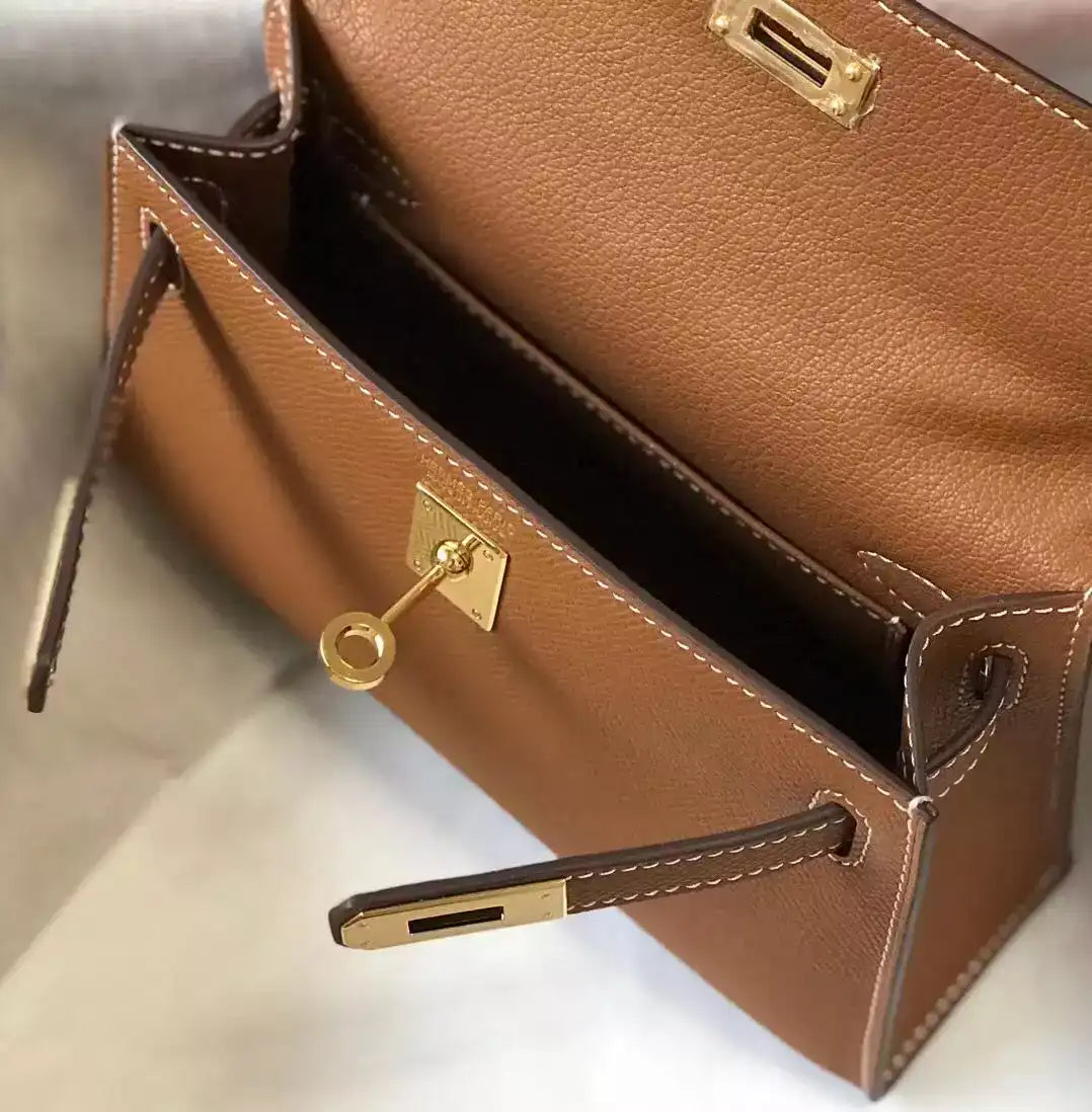 Hermes Kelly Mini II Bag In Gold Epsom Leather GHW – HW122