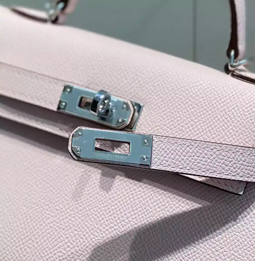 Hermes Kelly Mini II Bag In Mauve Pale Epsom Leather PHW – HW127