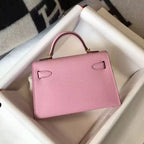 Hermes Kelly Mini II Bag In Mauve Sylvestre Epsom Leather GHW – HW123