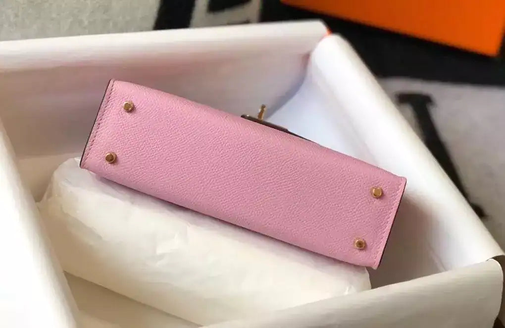 Hermes Kelly Mini II Bag In Mauve Sylvestre Epsom Leather GHW – HW123
