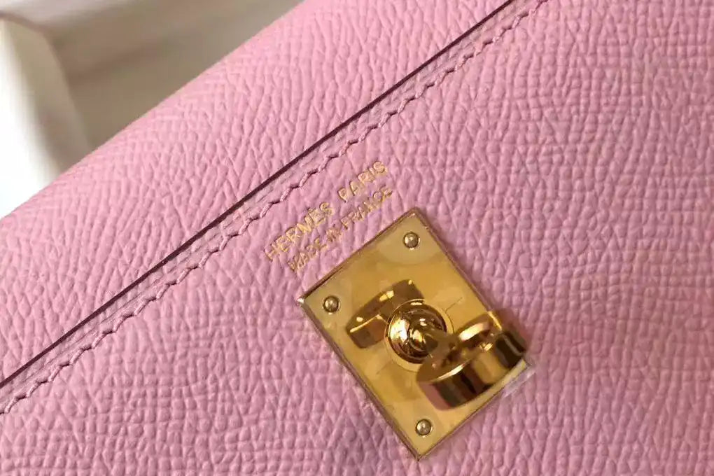 Hermes Kelly Mini II Bag In Mauve Sylvestre Epsom Leather GHW – HW123