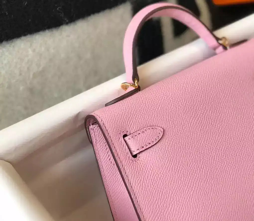 Hermes Kelly Mini II Bag In Mauve Sylvestre Epsom Leather GHW – HW123