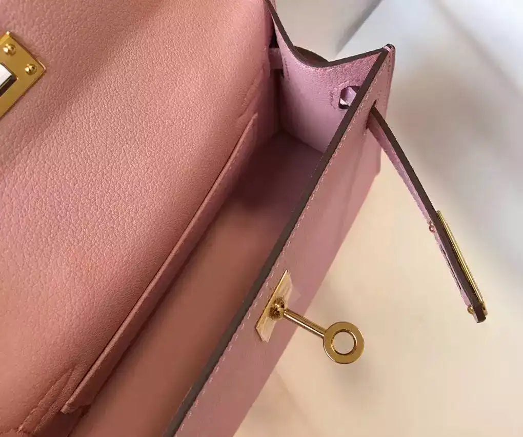 Hermes Kelly Mini II Bag In Mauve Sylvestre Epsom Leather GHW – HW123