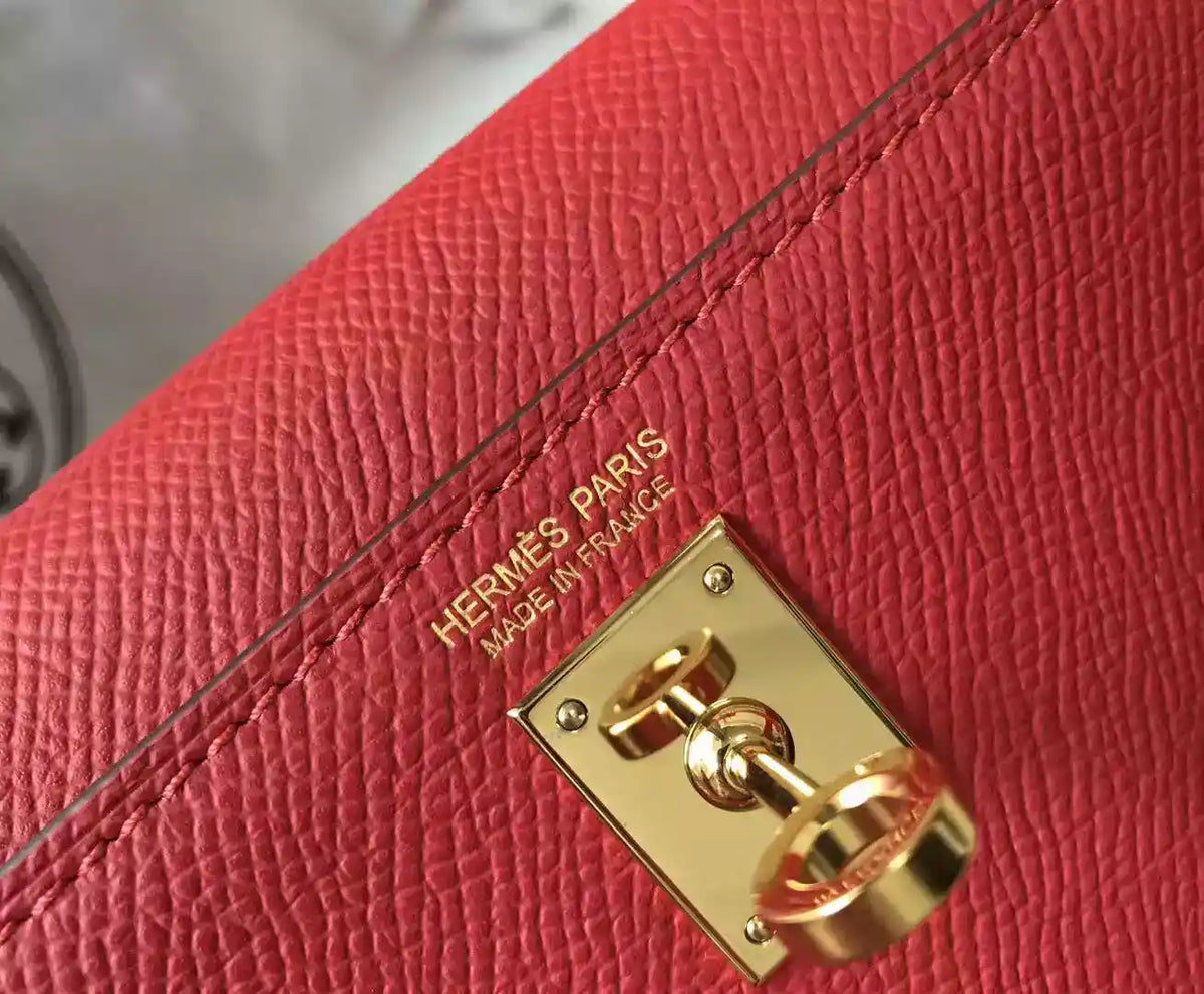 Hermes Kelly Mini II Bag In Rouge Vif Epsom Leather GHW – HW119