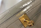 Hermes Kelly Mini II Bag In Taupe Embossed Crocodile Leather – HW133