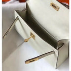 Hermes Kelly Mini II Bag In White Epsom Leather GHW – HW117