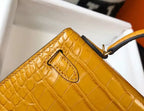 Hermes Kelly Mini II Bag In Yellow Embossed Crocodile Leather – HW128
