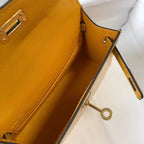 Hermes Kelly Mini II Bag In Yellow Embossed Crocodile Leather – HW128