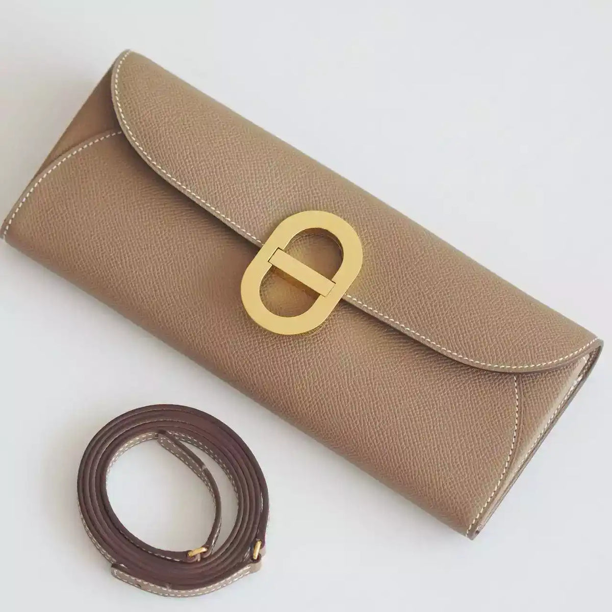 Hermes Maillon To Go Wallet in Taupe Epsom Calfskin – HW176