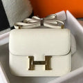Hermes White Constance MM 24cm Epsom Leather Bag – HW036