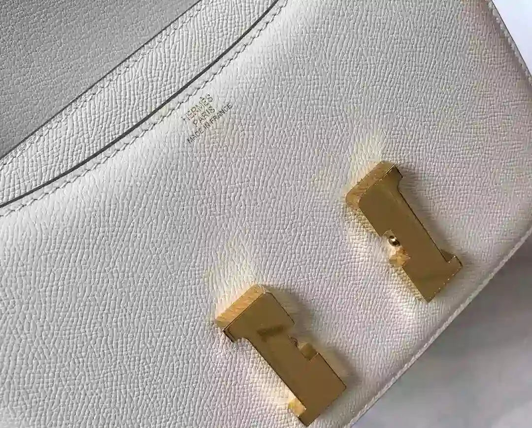 Hermes White Constance MM 24cm Epsom Leather Bag – HW036