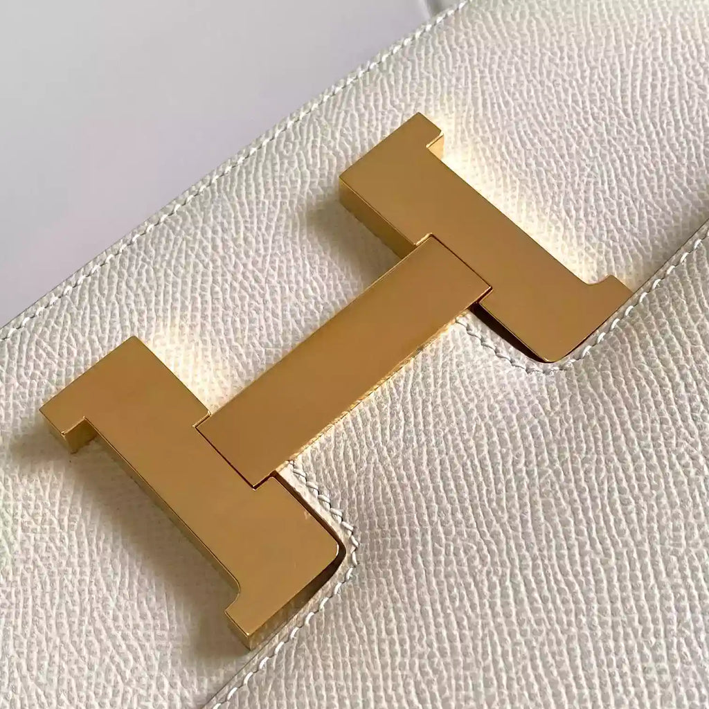 Hermes White Constance MM 24cm Epsom Leather Bag – HW036