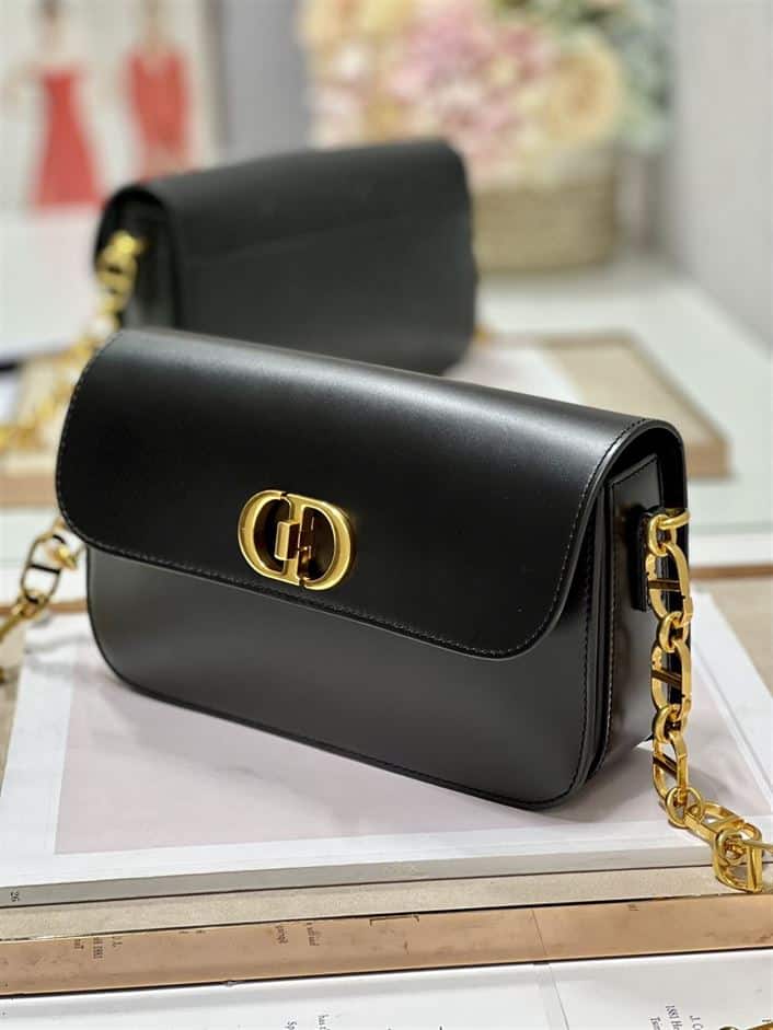 DIOR 30 MONTAIGNE AVENUE BAG BLACK BOX CALFSKIN – DOB102