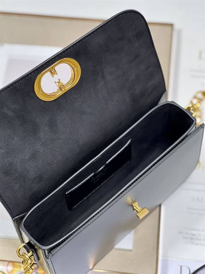 DIOR 30 MONTAIGNE AVENUE BAG BLACK BOX CALFSKIN – DOB102
