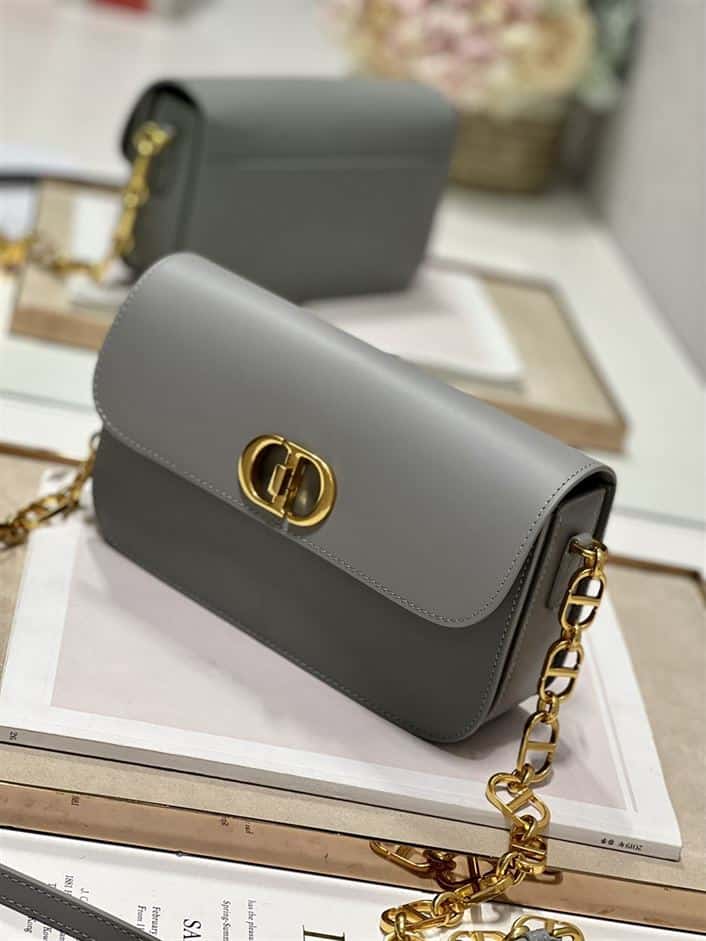 DIOR 30 MONTAIGNE AVENUE BAG ETHEREAL GRAY BOX CALFSKIN – DOB103