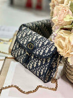 Dior Bobby East-West Pouch With Chain ‘Blue’ – DOB025