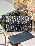 Dior Bobby East-West Pouch With Chain ‘Blue’ – DOB025