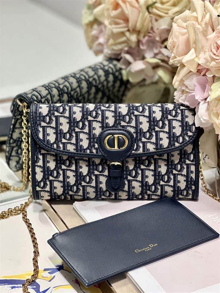 Dior Bobby East-West Pouch With Chain ‘Blue’ – DOB025