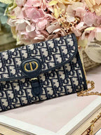 Dior Bobby East-West Pouch With Chain ‘Blue’ – DOB025