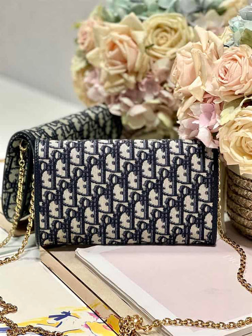 Dior Bobby East-West Pouch With Chain ‘Blue’ – DOB025