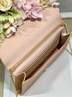 DIOR BOBBY EAST-WEST POUCH WITH CHAIN BEIGE SMOOTH CALFSKIN – DOB101