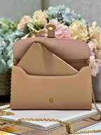 DIOR BOBBY EAST-WEST POUCH WITH CHAIN BEIGE SMOOTH CALFSKIN – DOB101
