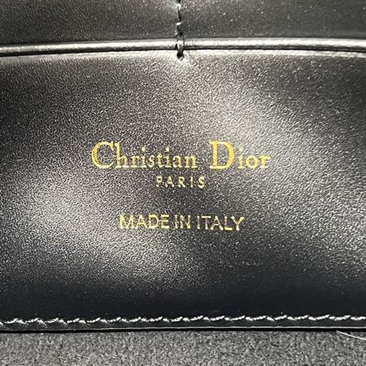 DIOR BOBBY EAST-WEST POUCH WITH CHAIN BLACK SMOOTH CALFSKIN – DOB098