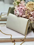 DIOR BOBBY EAST-WEST POUCH WITH CHAIN LATTE SMOOTH CALFSKIN – DOB099