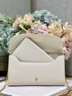 DIOR BOBBY EAST-WEST POUCH WITH CHAIN LATTE SMOOTH CALFSKIN – DOB099
