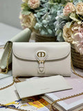 DIOR BOBBY EAST-WEST POUCH WITH CHAIN LATTE SMOOTH CALFSKIN – DOB099